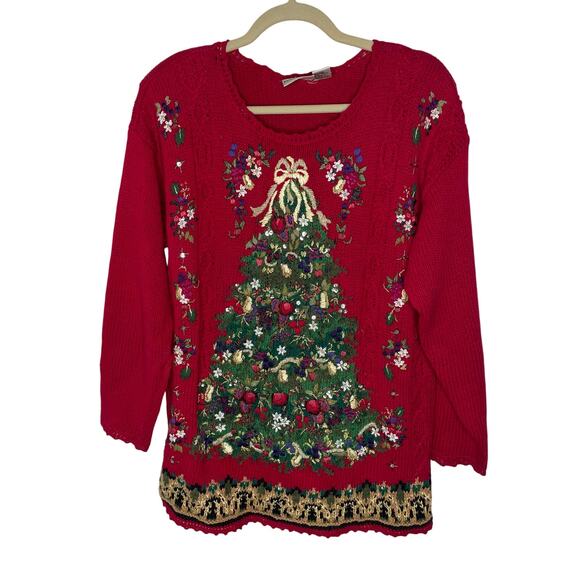 Vintage Fashion Bug Christmas Sweater - Size Medium - Picture 1 of 5